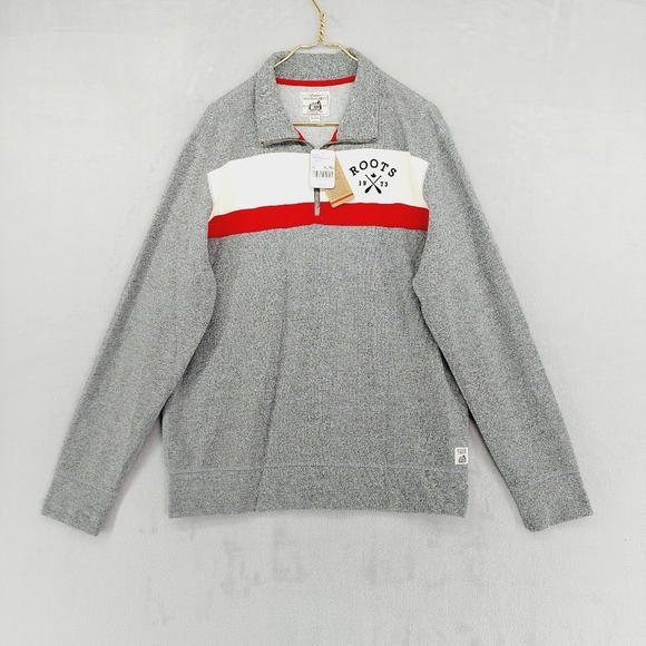 NEW Roots Cabin Men's Light Salt & Pepper Zip Stein Sweatshirt P5683 - Picture 1 of 9